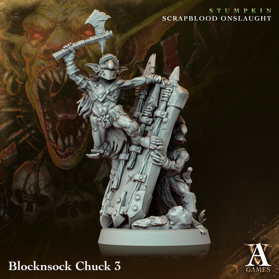 3D Printed Archvillain Games Blocknsock Chucks Stumpkin Scrapblood Onslaught 28 32mm D&D