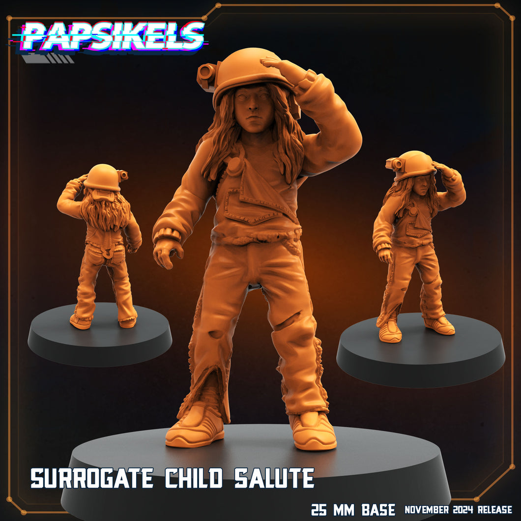 3D Printed Papsikels Surrogate Child Salute Nov 2024 Scifi 28mm 32mm