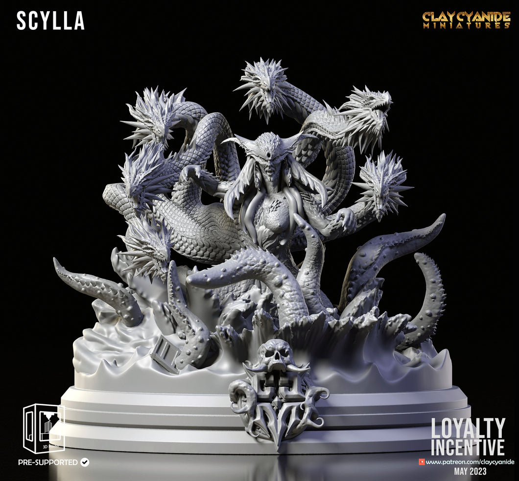 3D Printed Clay Cyanide Scylla 28 32 mm D&D