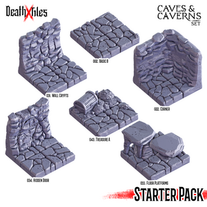 3D Printed Cast n Play Death Tiles Caves and Caverns Starter Set