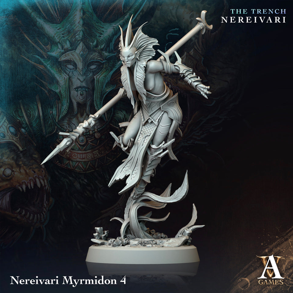 3D Printed Archvillain Games Nereivari Myrmidon The Trench Nereivari Archvillain Society Vol XXXV 28 32mm D&D