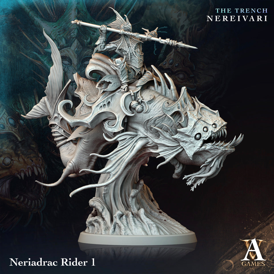 3D Printed Archvillain Games Neriadrac Rider The Trench Nereivari Archvillain Society Vol XXXV 28 32mm D&D