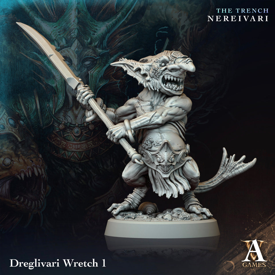 3D Printed Archvillain Games Dreglivari Wretch The Trench Nereivari Archvillain Society Vol XXXV 28 32mm D&D