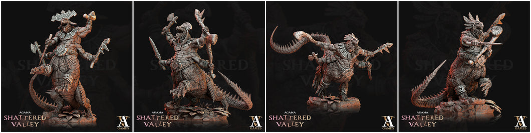 3D Printed Archvillain Games Agama Shattered Valley - Agama Telcoans 28mm 32mm D&D