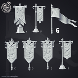 3D Printed Cast n Play - Tournament Banner Props 28mm 32mm D&D