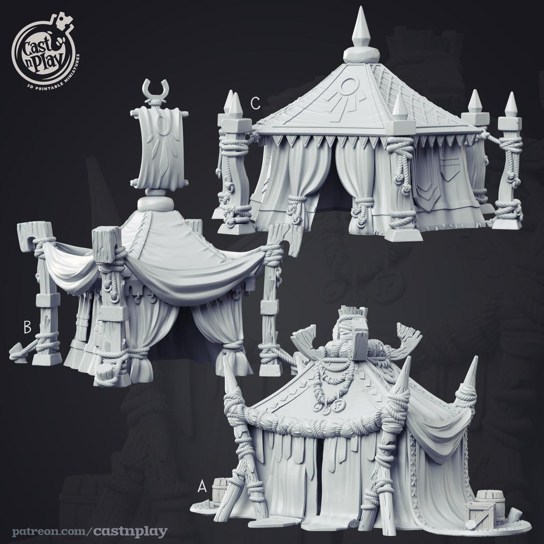 3D Printed Cast n Play - Tournament Tents 28mm 32mm D&D