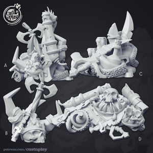 3D Printed Cast n Play - Undead Pirate Ship Weapon Props 28mm 32mm D&D