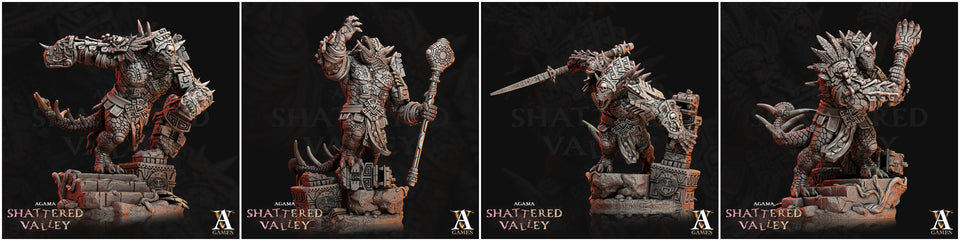 3D Printed Archvillain Games Agama Shattered Valley - Agama Vanquishers 28mm 32mm D&D