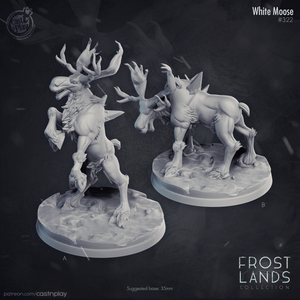 3D Printed Cast n Play Frost Lands Collection White Moose 28mm 32mm D&D