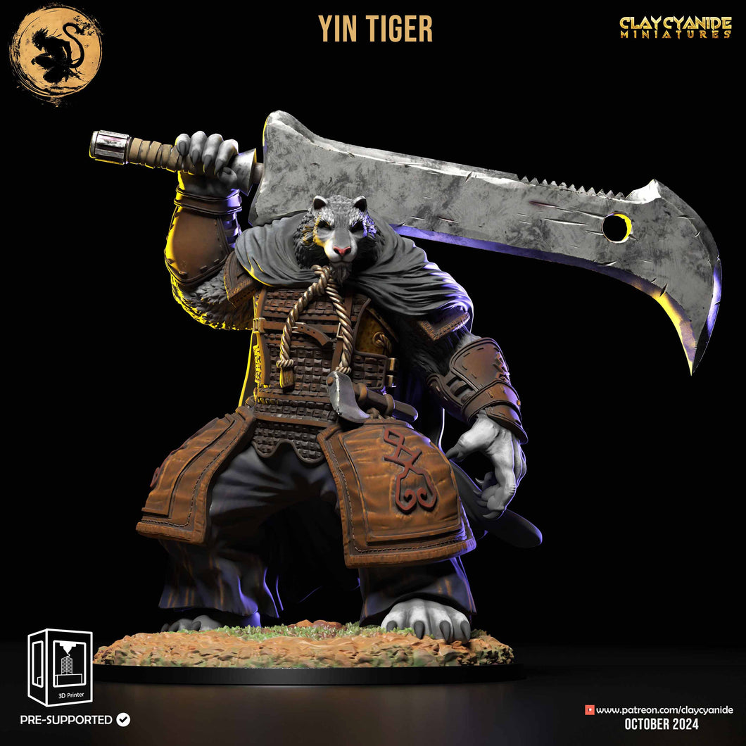 3D Printed Clay Cyanide Yin Tiger Black Myth Wukong 28 32 mm D&D