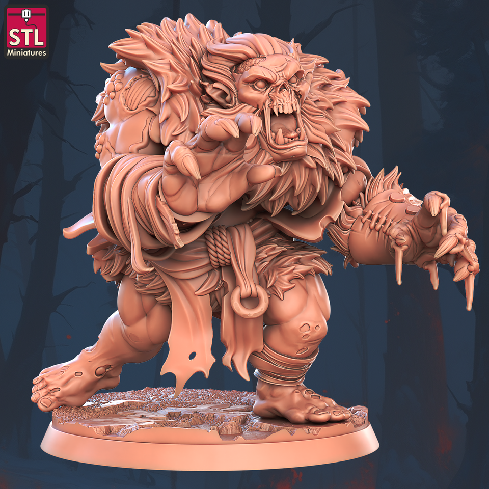 3D Printed STL Miniatures Zombie Troll Set 28 - 32mm War Gaming D&D