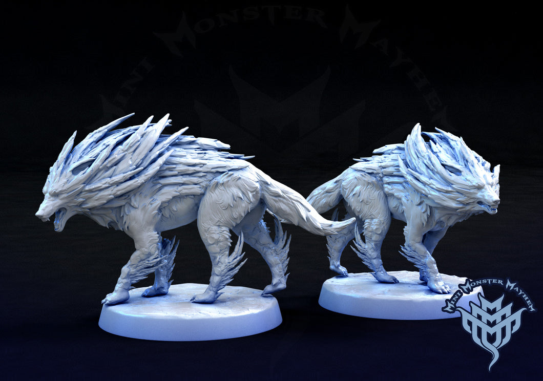 3D Printed Archvillain Games Arctic Ice Wolf Frozen Wasteland 28 32mm D&D