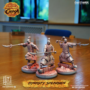 3D Printed Clay Cyanide Dynasty Spearmen Legends and Gods Of China 28 32 mm D&D