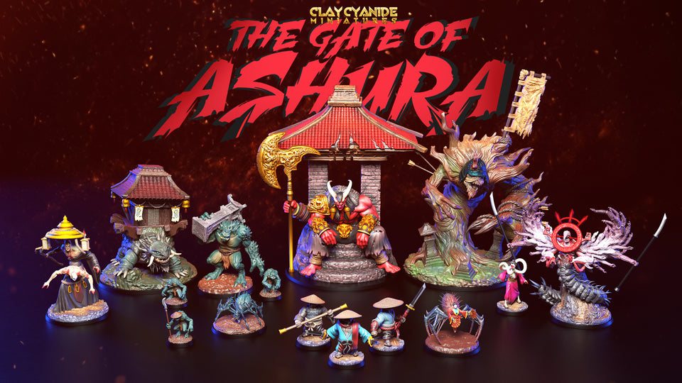 3D Printed Clay Cyanide Magatsuhi no Kami The Gate of Ashura 28 32 mm D&D