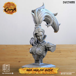 3D Printed Clay Cyanide Hua Mulan Bust Legends and Gods Of China 28 32 mm D&D