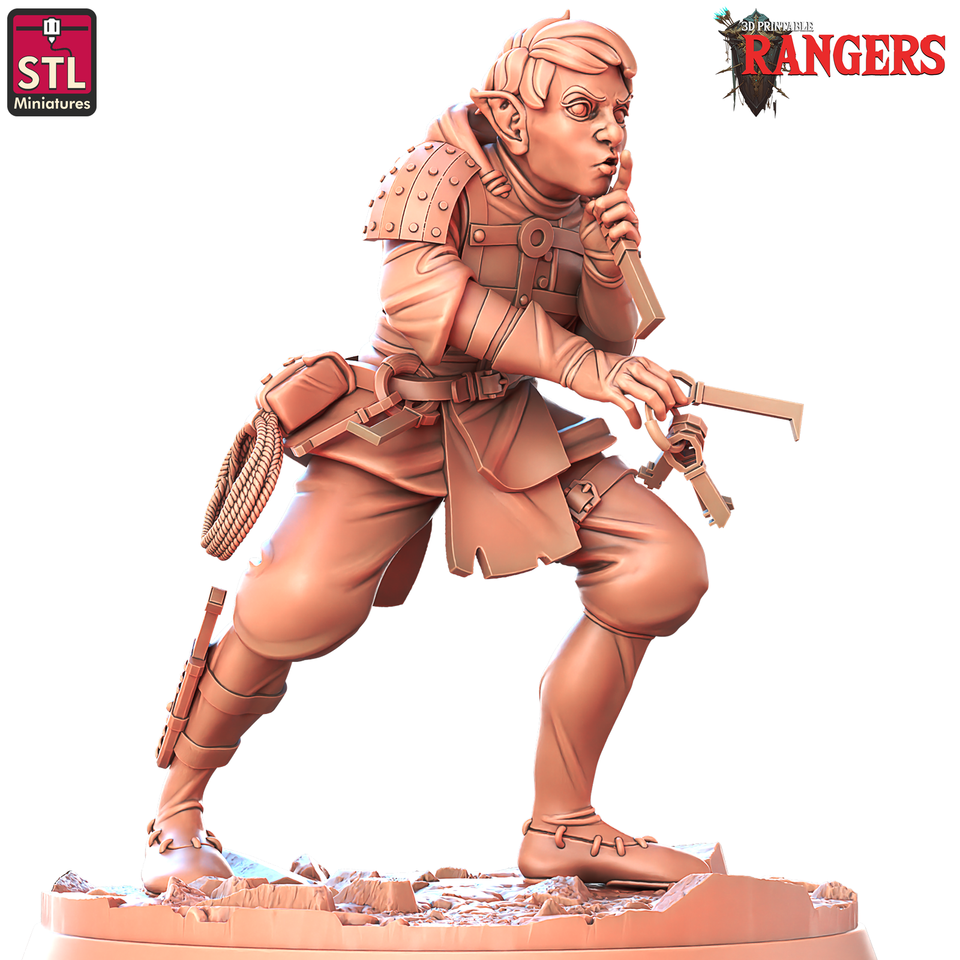 3D Printed STL Miniatures Ranger Companions Set Rangers  28 - 32mm War Gaming D&D