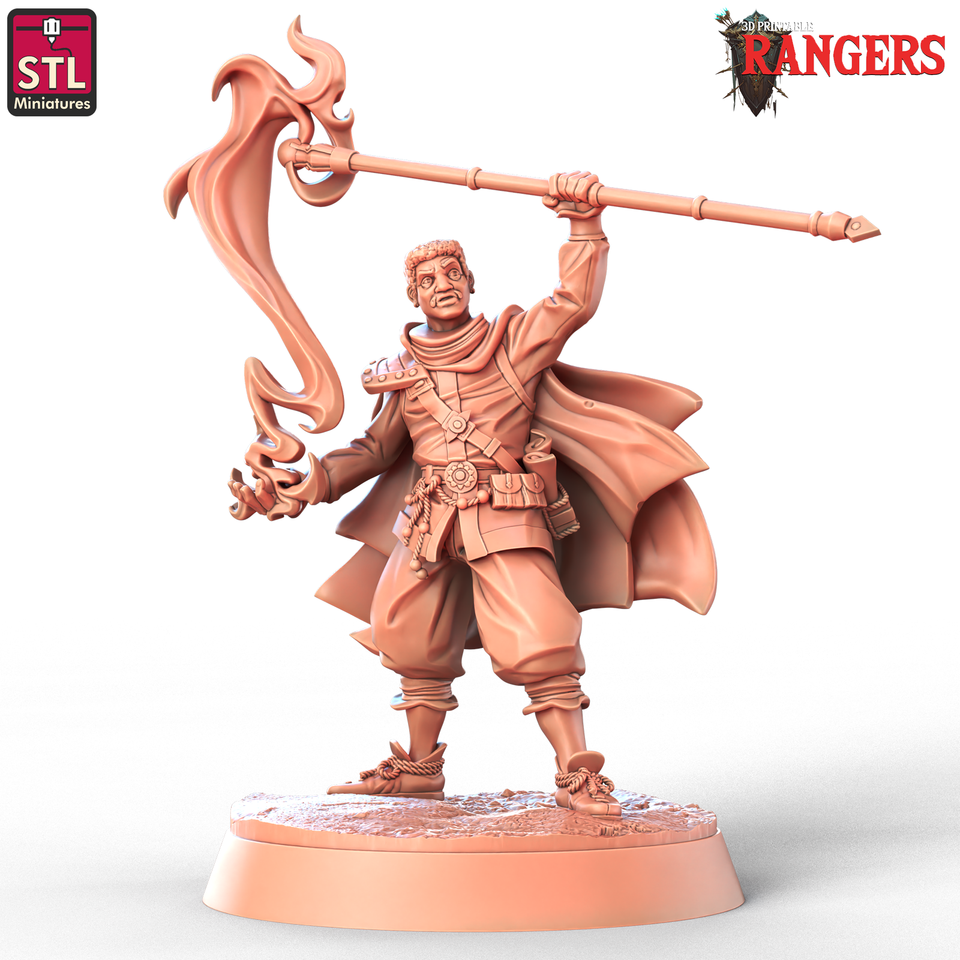 3D Printed STL Miniatures Ranger Companions Set Rangers  28 - 32mm War Gaming D&D