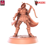 3D Printed STL Miniatures Human Female Ranger B Rangers 28 - 32mm War Gaming D&D