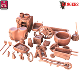 3D Printed STL Miniatures Rangers Single Props Rangers  28 - 32mm War Gaming D&D