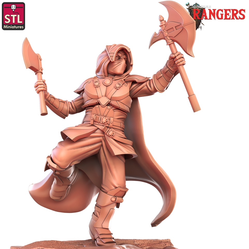 3D Printed STL Miniatures Human Male Ranger A Rangers 28 - 32mm War Gaming D&D