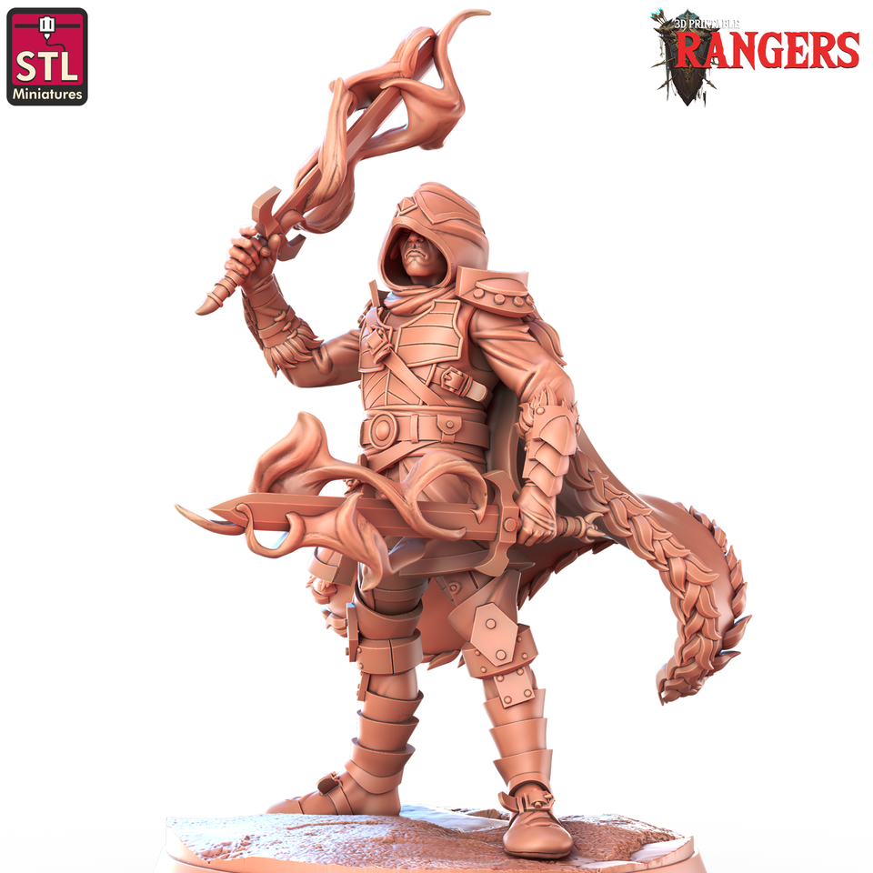 3D Printed STL Miniatures Elf Male Ranger A Rangers 28 - 32mm War Gaming D&D