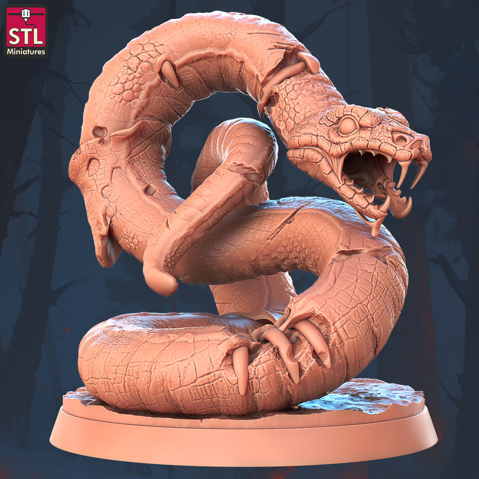 3D Printed STL Miniatures Ghoul Snake Set 28 - 32mm War Gaming D&D