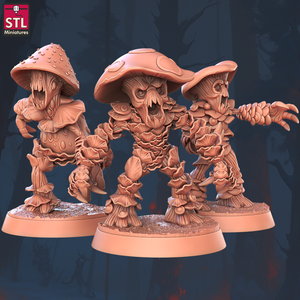 3D Printed STL Miniatures Violent Fungus Set 28 - 32mm War Gaming D&D