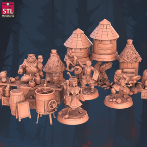 3D Printed STL Miniatures Beekeepers Set 28 - 32mm War Gaming D&D