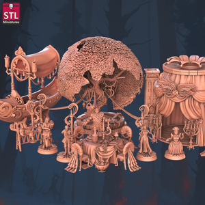 3D Printed STL Miniatures Masquerade Vetenian Carnival Set 28 - 32mm War Gaming D&D