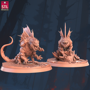 3D Printed STL Miniatures Basilisk Set 28 - 32mm War Gaming D&D