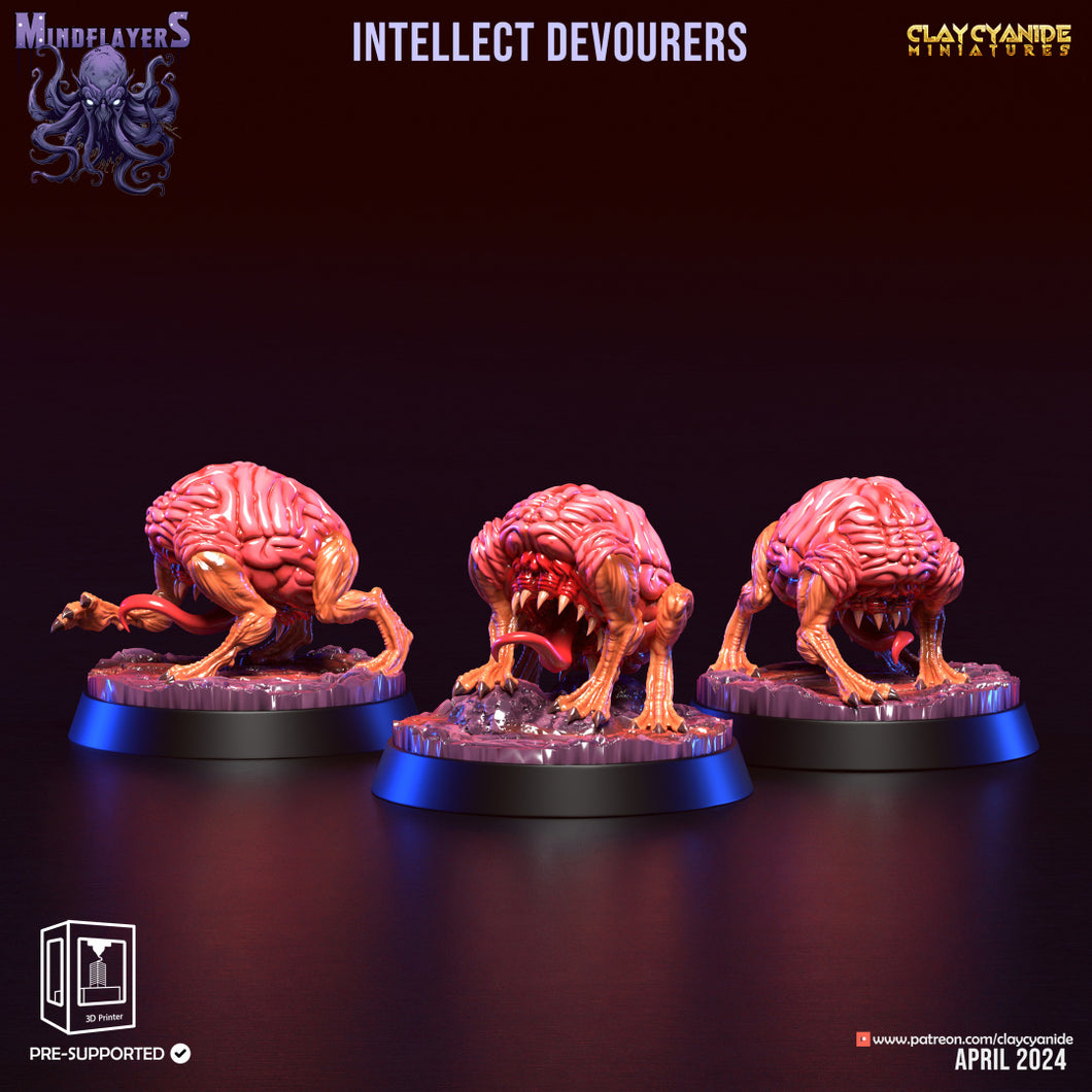 3D Printed Clay Cyanide Intellect Devourers 28 32 mm D&D