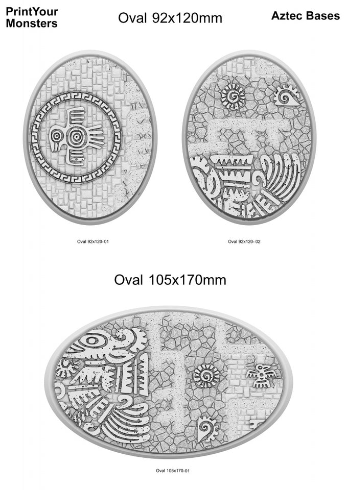 3D Printed Fantastic Plants and Rocks Oval Bases Aztec Bases 28mm - 32mm D&D Wargaming