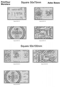 3D Printed Fantastic Plants and Rocks Square Bases Aztec Bases 28mm - 32mm D&D Wargaming