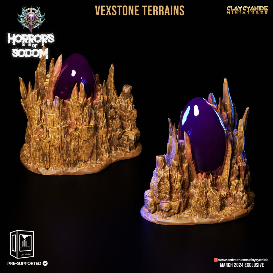 3D Printed Clay Cyanide Horrors of Sodom Vexstone Terrains 28 32 mm D&D