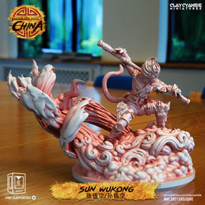 3D Printed Clay Cyanide Sun Wukong Legends and Gods Of China 28 32 mm D&D