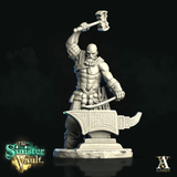 3D Printed Archvillain Games Baldgrim the Blacksmith The Sinister Vault 28 32mm D&D - Charming Terrain