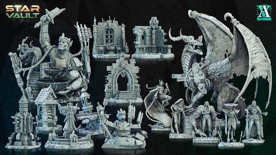 3D Printed Archvillain Games Braeylee Techknight The Star Vault 28 32mm D&D - Charming Terrain