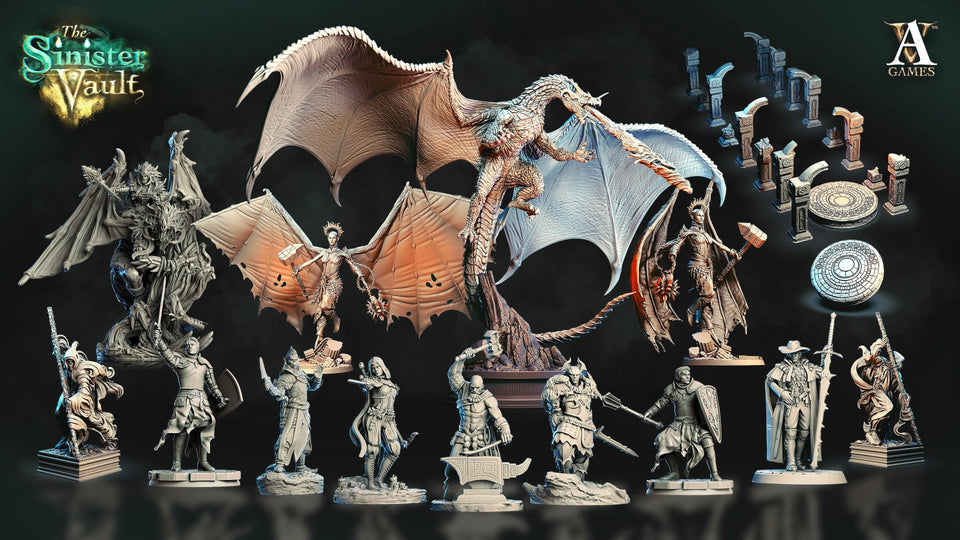 3D Printed Archvillain Games Gharl the Fighter The Sinister Vault 28 32mm D&D - Charming Terrain