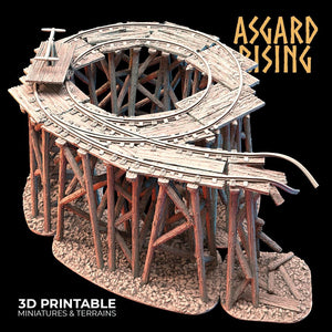 3D Printed Asgard Rising Advanced Dwarven Mines Underground Railroad 28mm - 32mm - Charming Terrain