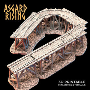 3D Printed Asgard Rising Advanced Dwarven Mines Underground Railroad 28mm - 32mm - Charming Terrain