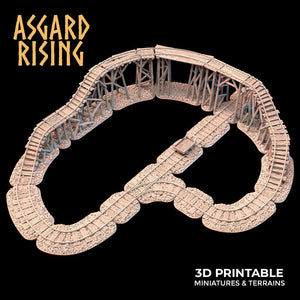 3D Printed Asgard Rising Advanced Dwarven Mines Underground Railroad 28mm - 32mm - Charming Terrain