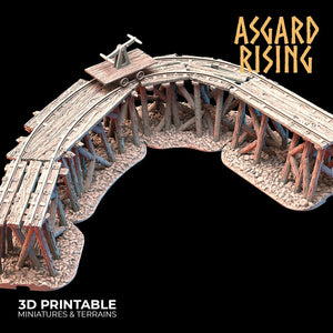 3D Printed Asgard Rising Advanced Dwarven Mines Underground Railroad 28mm - 32mm - Charming Terrain