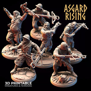 3D Printed Asgard Rising Bandit Deserters Crossbow Modular Warband 28mm - 32mm - Charming Terrain