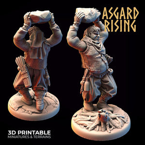 3D Printed Asgard Rising Bandit Deserters Slingers Modular Warband 28mm - 32mm - Charming Terrain