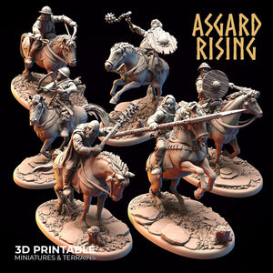 3D Printed Asgard Rising Bandit Riders Deserters Modular Warband 28mm - 32mm - Charming Terrain