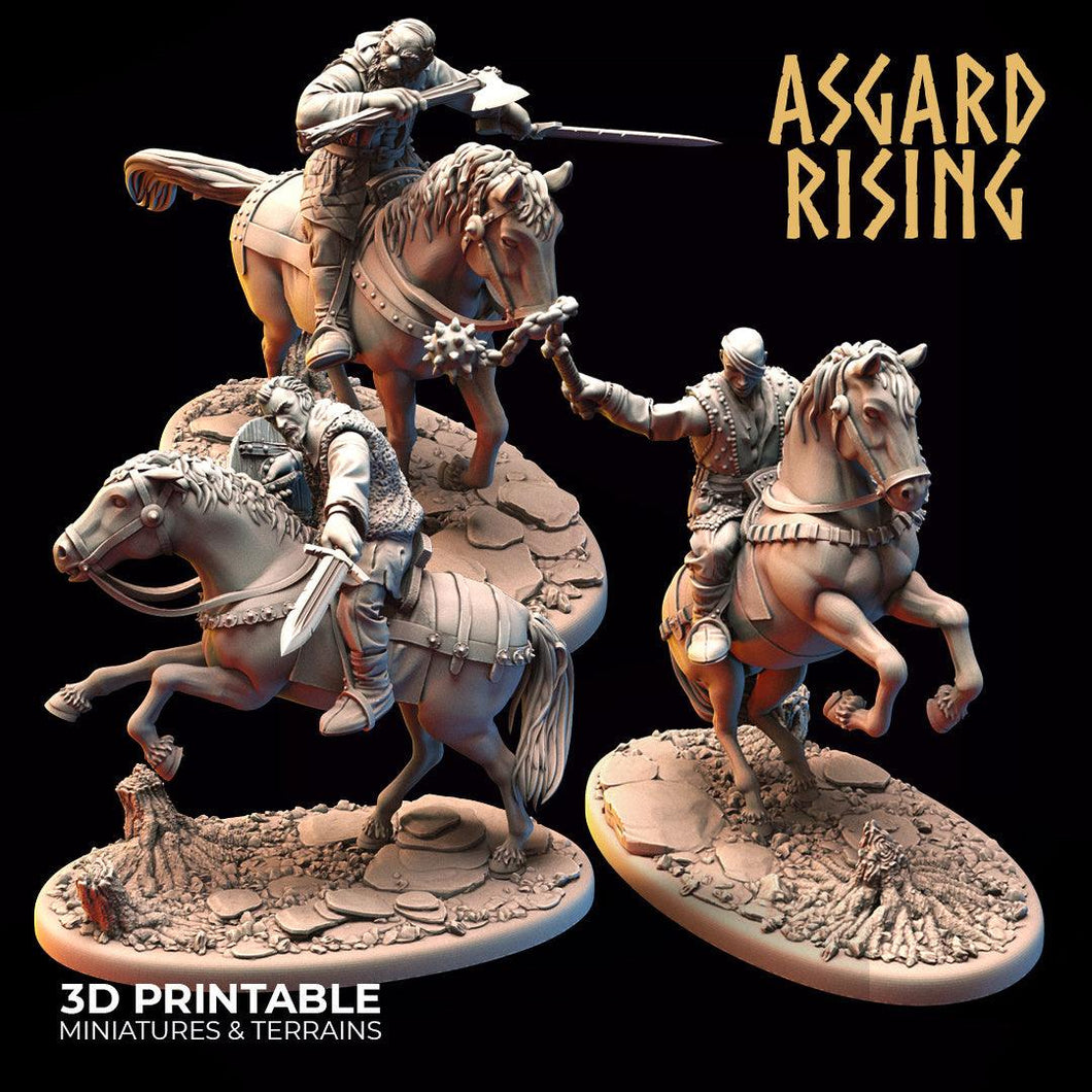 3D Printed Asgard Rising Bandit Riders Outcasts Modular Warband 28mm - 32mm - Charming Terrain