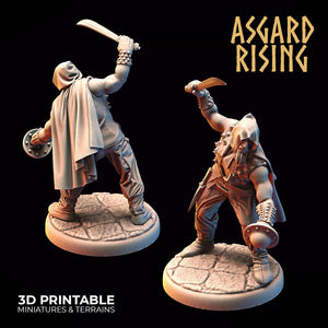 3D Printed Asgard Rising Bandit Rogues Modular Warband 28mm - 32mm Ragnarok D&D - Charming Terrain