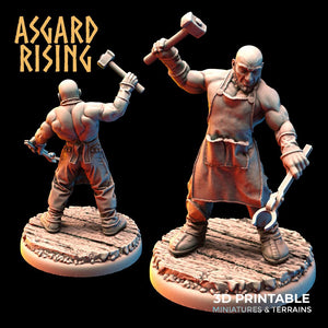 3D Printed Asgard Rising Blacksmith 32mm Ragnarok D&D - Charming Terrain