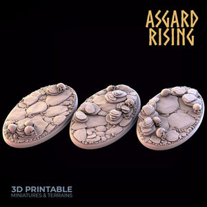 3D Printed Asgard Rising Burial Ground Oval Bases 28 32mm D&D - Charming Terrain