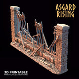 3D Printed Asgard Rising Cemetery Iron Wall Gate Set A 28mm-32mm Ragnarok D&D - Charming Terrain